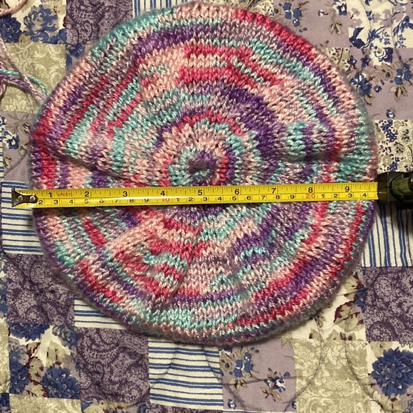 Handmade Crochet Beret and Poncho Set - Picture 4 of 6